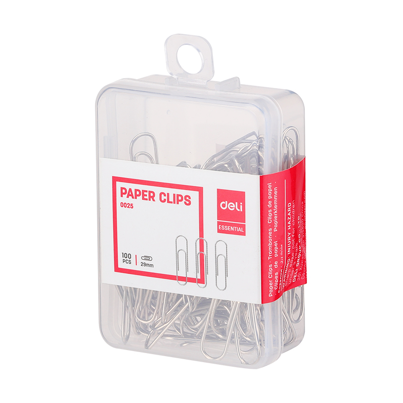 Agrafe metal 29mm 100 buc cutie plastic deli [2]