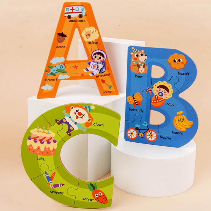 Joc puzzle cu piese mari ⭐ Invata litere si alfabet. [3]