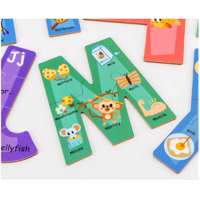 Joc puzzle cu piese mari ⭐ Invata litere si alfabet. [6]