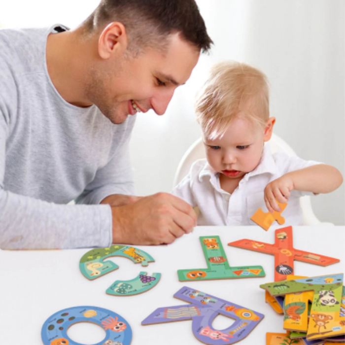 Joc puzzle cu piese mari ⭐ Invata litere si alfabet. [2]