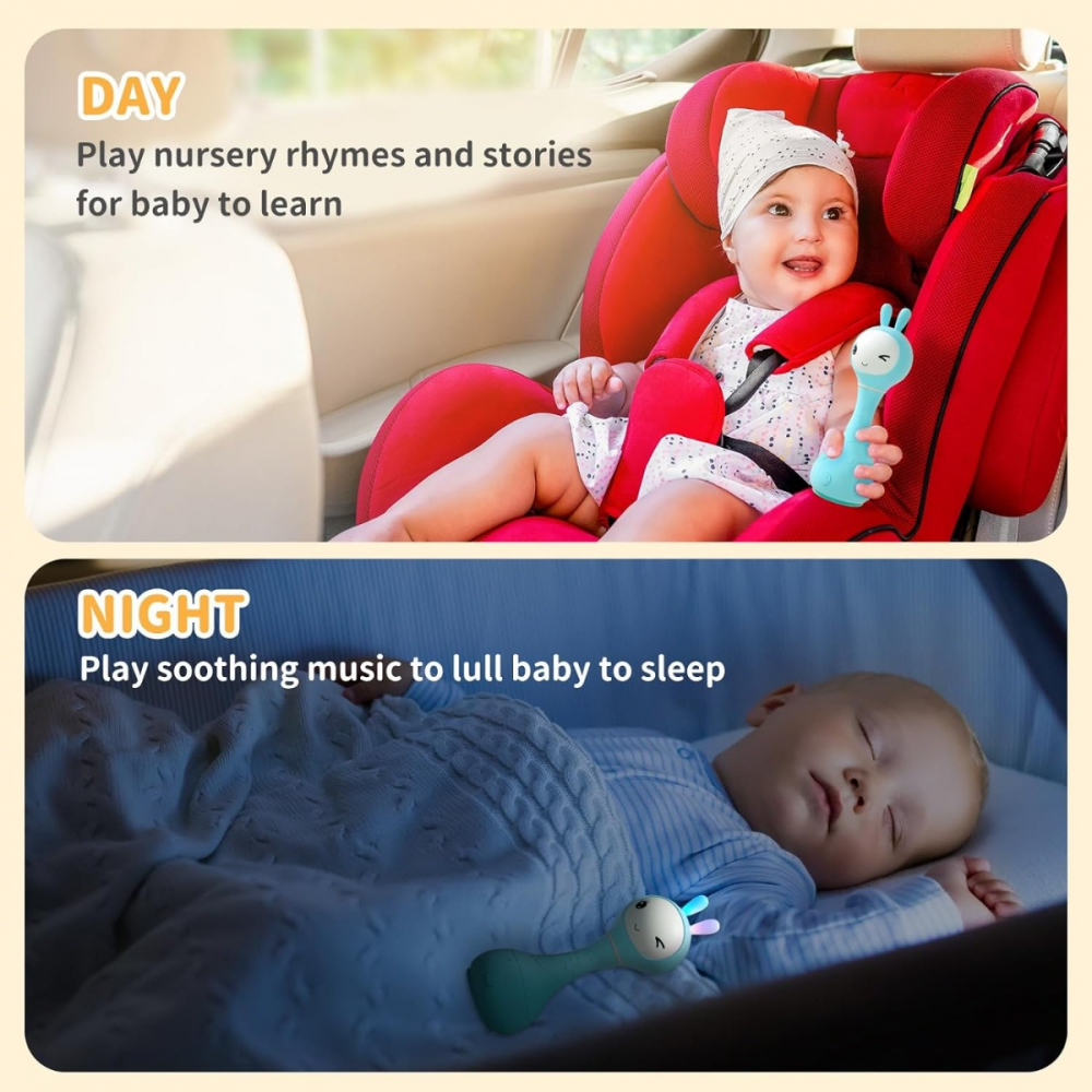 Alilo Smarty Bunny - Iepuras interactiv pentru bebelusi, albastru, RO/EN varsta 0-6 luni ,1-2 ani ,2-3 ani ,3-5 ani ,, Unisex [8]
