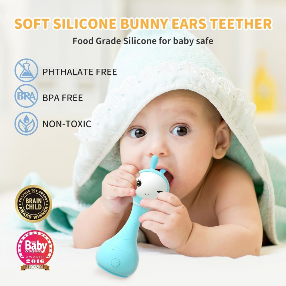 Alilo Smarty Bunny - Iepuras interactiv pentru bebelusi, albastru, RO/EN varsta 0-6 luni ,1-2 ani ,2-3 ani ,3-5 ani ,, Unisex [3]