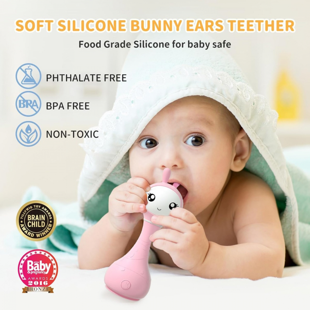 Alilo Smarty Bunny - Iepuras interactiv pentru bebelusi, roz, RO/EN varsta 0-6 luni ,1-2 ani ,2-3 ani ,3-5 ani ,, Unisex [3]