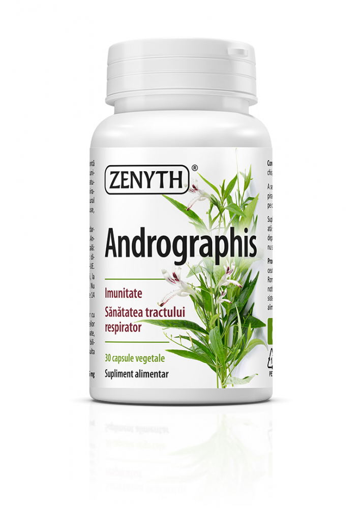 Andrographis 30 cps, supliment alimentar pentru imunitate, reducerea simptomelor virozelor respiratorii [1]