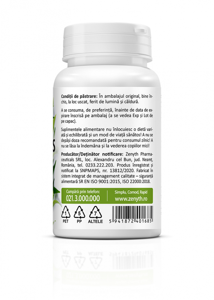 Andrographis 30 cps, supliment alimentar pentru imunitate, reducerea simptomelor virozelor respiratorii [3]