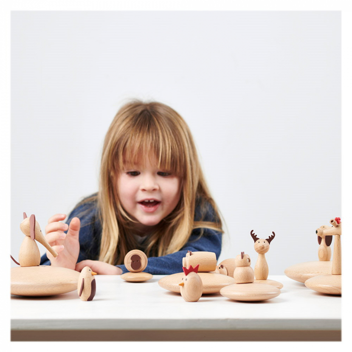 Animal Friends, set 10 animalute din lemn, TickiT, 3-7 ani [2]