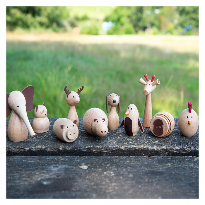 Animal Friends, set 10 animalute din lemn, TickiT, 3-7 ani [3]