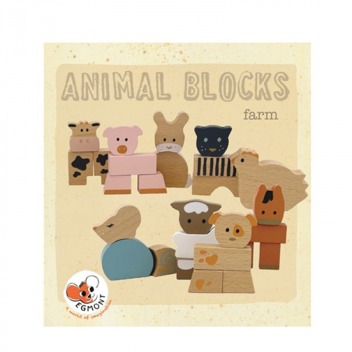Animale din cuburi de lemn, de stivuit, Egmont toys, varsta 1 - 3 ani, Baiat, Fata [2]