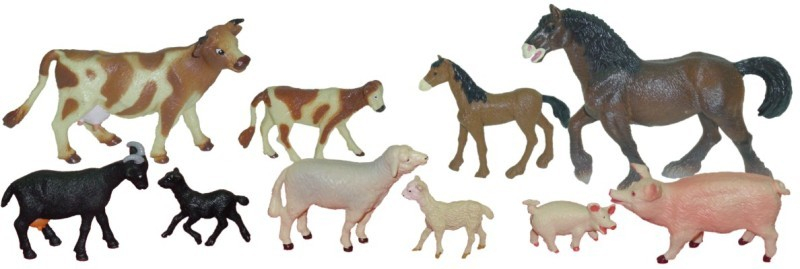 Animale domestice cu puii set de 10 figurine - Miniland [1]