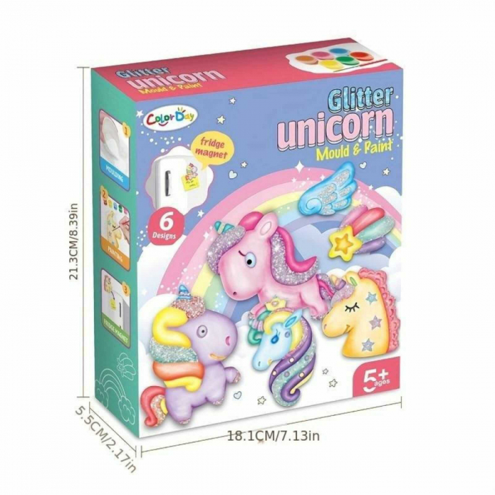 Set creativ, figurine ceramice de pictat, Unicorni din Ipsos [3]
