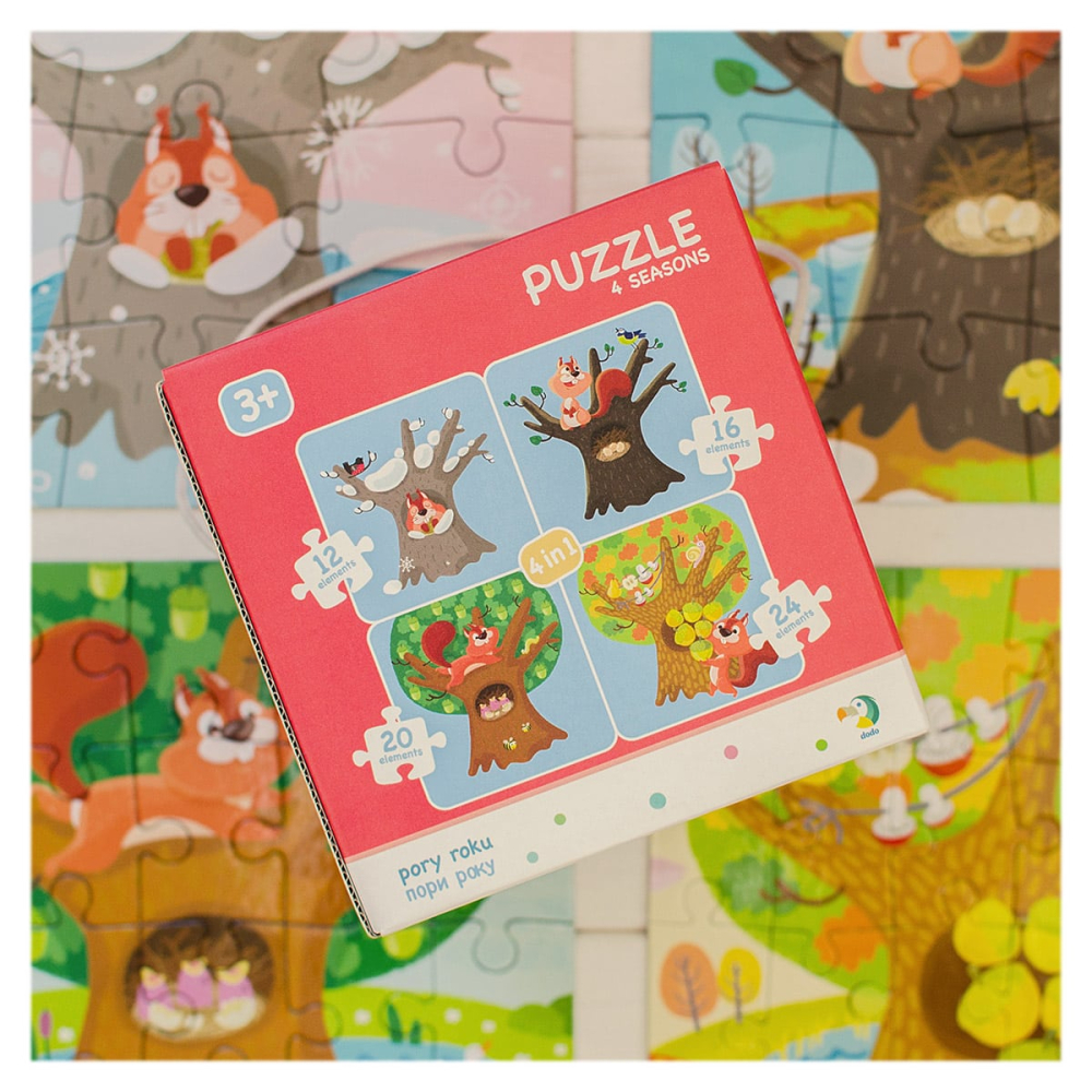 Anotimpurile, puzzle 4 in 1, copii varsta 3-7 ani [5]