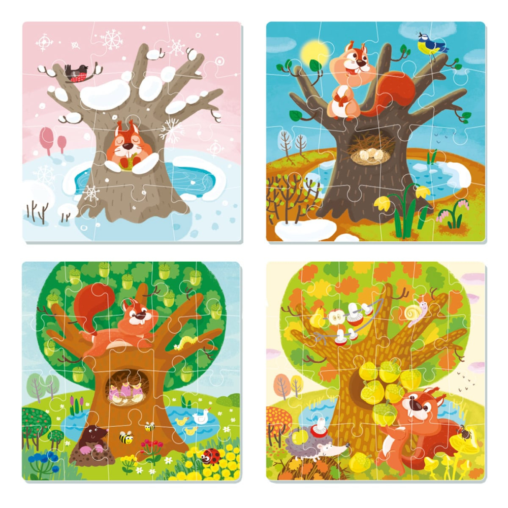 Anotimpurile, puzzle 4 in 1, copii varsta 3-7 ani [2]