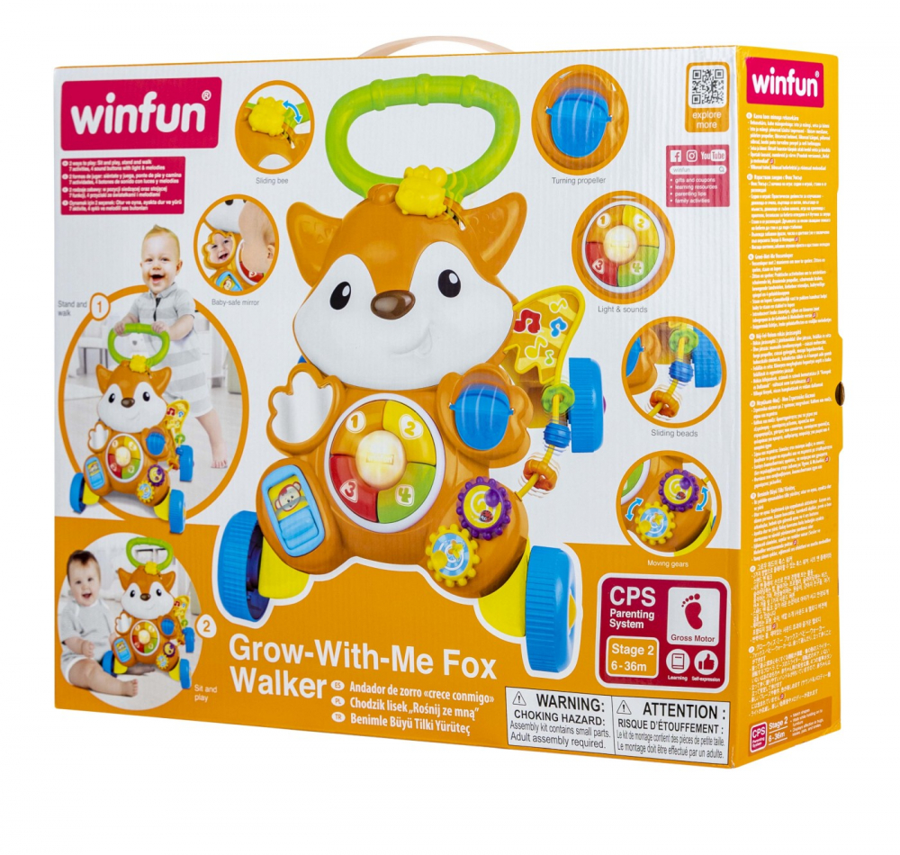 Antemergator vulpe cu lumini si sunete pentru bebelusi, winfun, varsta de la 6 luni la 3 ani [3]
