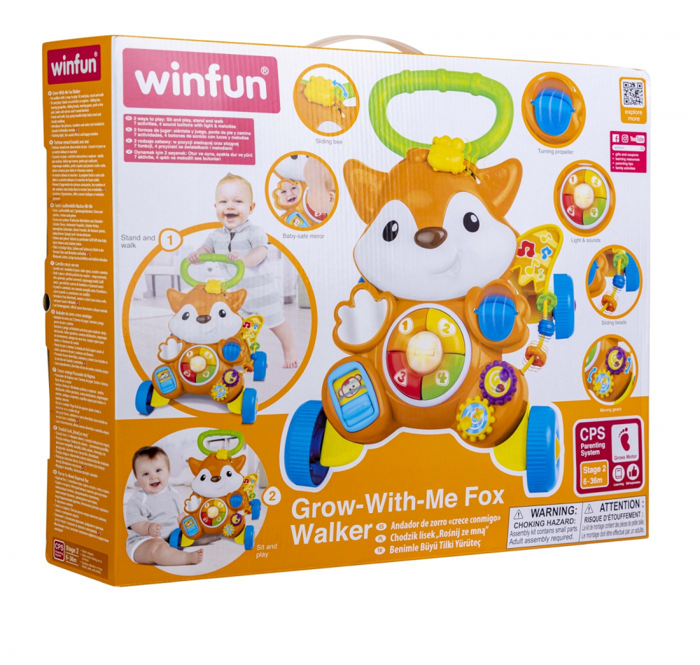 Antemergator vulpe cu lumini si sunete pentru bebelusi, winfun, varsta de la 6 luni la 3 ani [4]