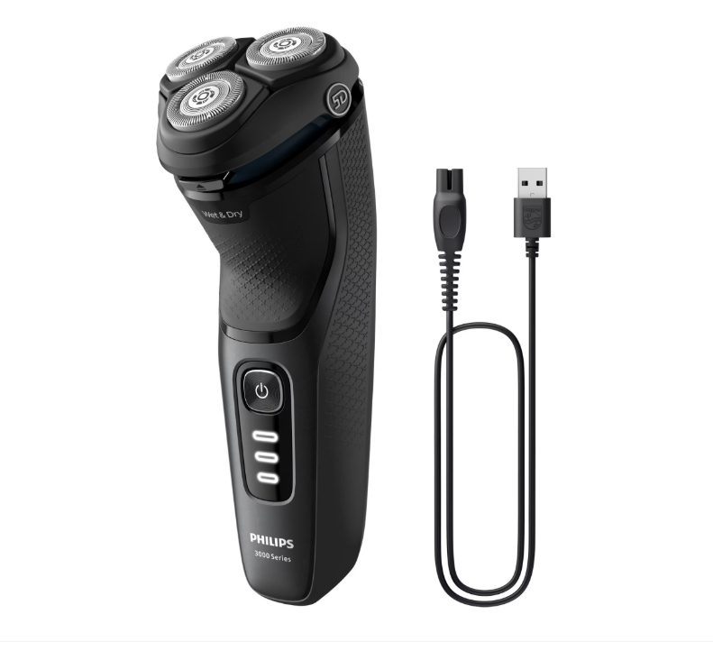 Aparat de ras philips shaver seria 3000 s3244/12, barbierit umed åÿi uscat, fara fir, capete 5d pivotante si flexibile, lame autoascutire, 60 min, sistem de barbierire anticoroziune, capac de protecti [5]