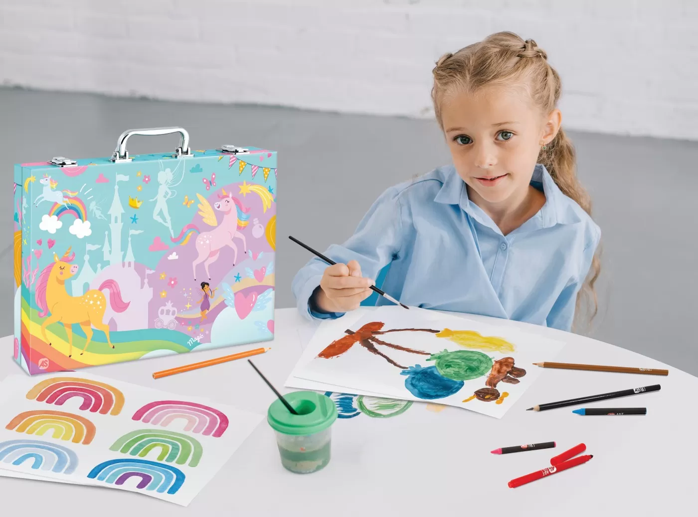 Set pictura si desen, trusa cu 100 de accesorii, Unicorn, Art Case Deluxe, 3 ani+, varsta de la 3 ani la 8 ani [2]