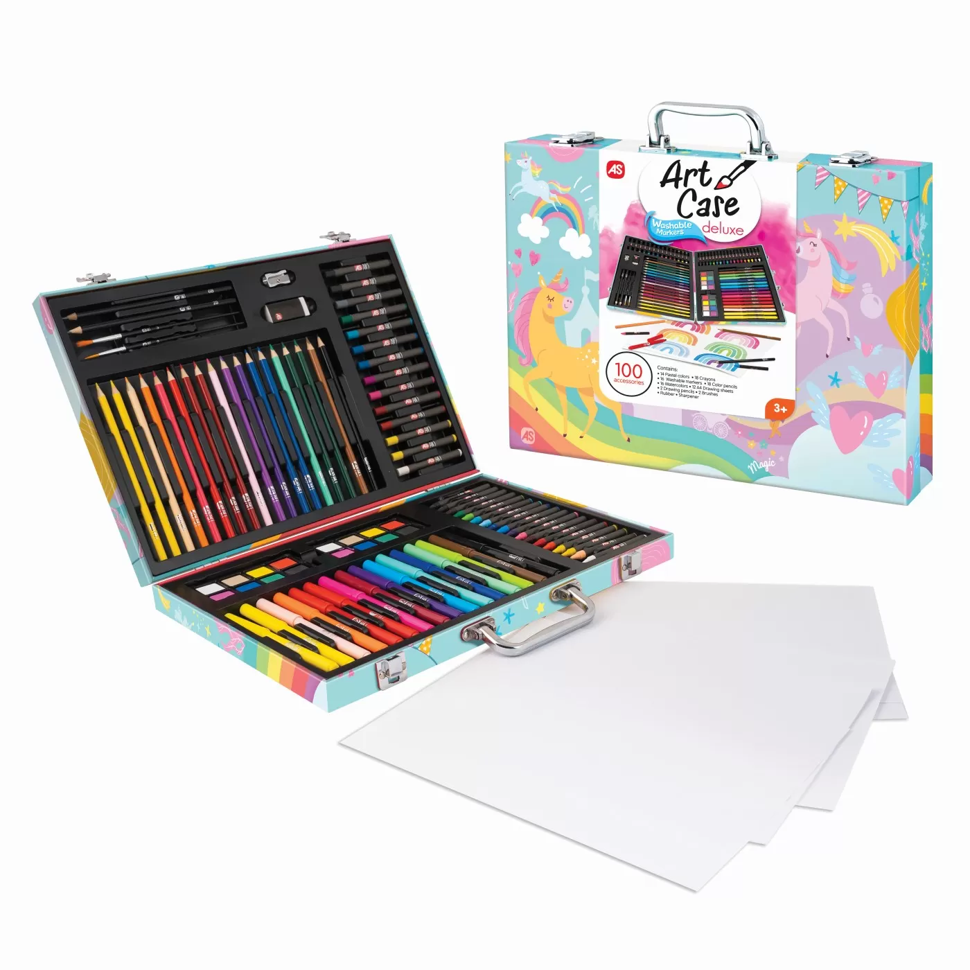 Set pictura si desen, trusa cu 100 de accesorii, Unicorn, Art Case Deluxe, 3 ani+, varsta de la 3 ani la 8 ani [4]