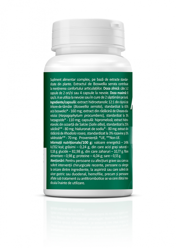 Artrohelp pain 30 cps, cu acid hialuronic, cu actiune imediata in durere si stari inflamatorii, 500 mg/cps [2]