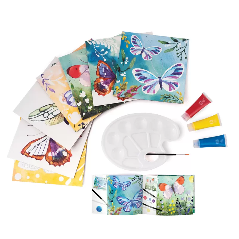 Fluturi, Set pictura acuarela, sabloane incluse, AS Art, 3 ani+, varsta de la 3 ani la 5 ani [2]