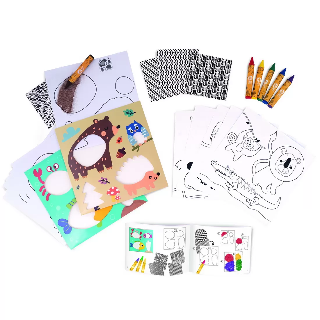 Set pentru desen, Crayons, Animale si Sabloane - AS Art, varsta de la 3 ani la 5 ani [2]