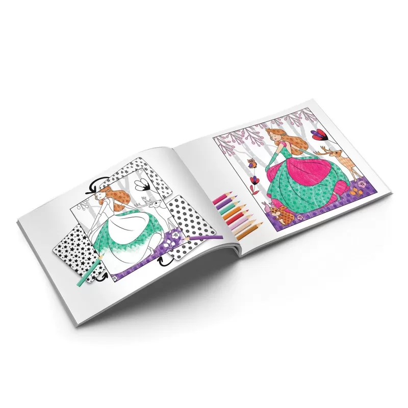 Printese, Set de colorat cu creioane color si sabloane, AS Art, varsta de la 4 ani la 6 ani [4]
