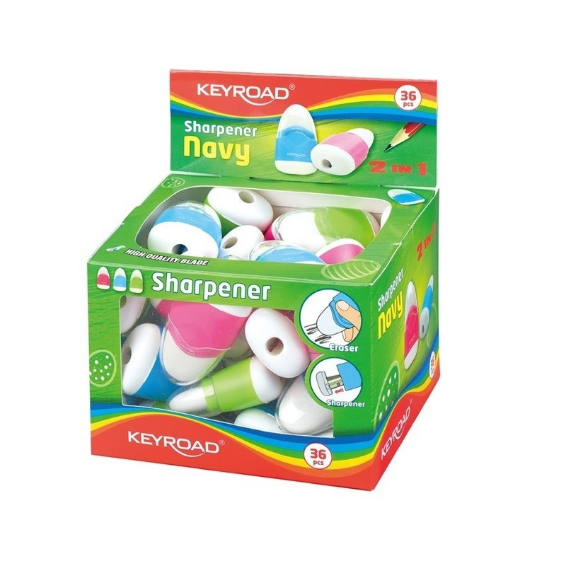 Ascutitoare Keyroad Navy 2 in 1 cu Radiera si Guma de Sters [4]