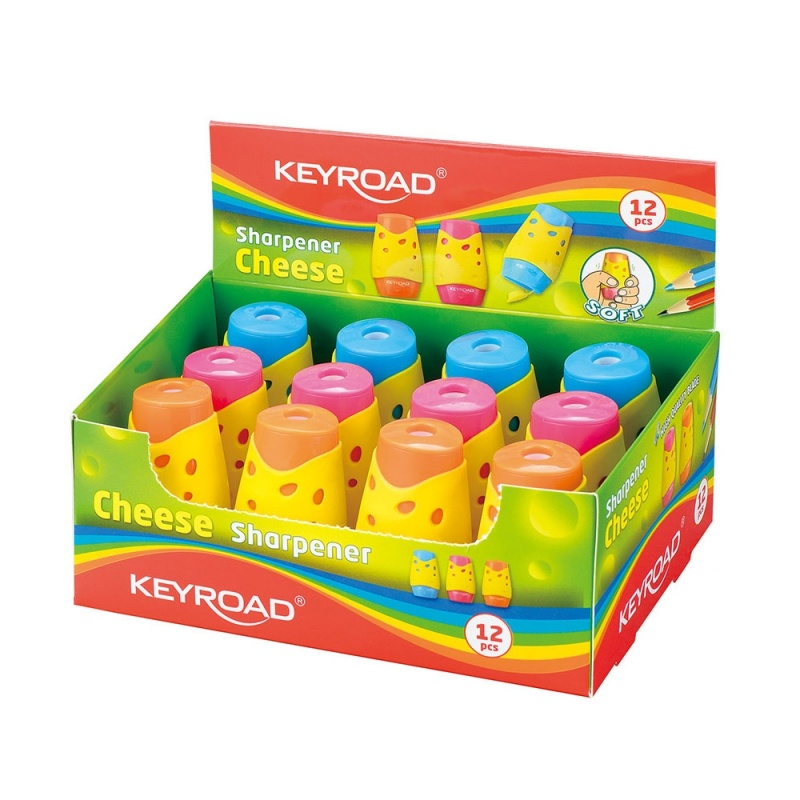 Ascutitoare dubla Keyroad Cheese KR971159, 2 orificii, plastic, cu rezervor, diverse culori [2]