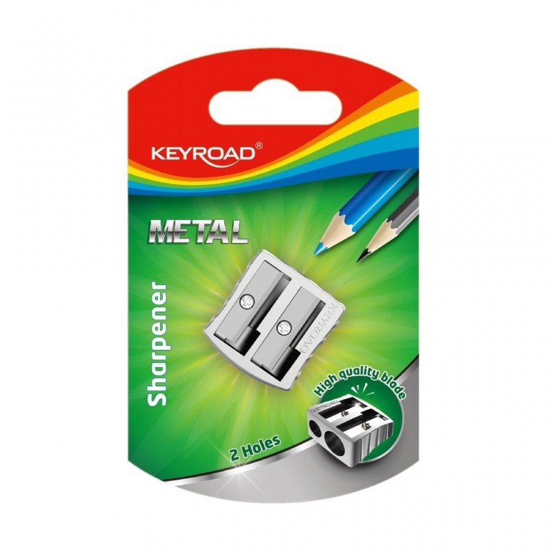 Ascutitoare dubla Keyroad KR971133 KR971683, 2 orificii, plastic, pe blister [2]