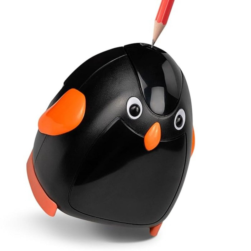 Ascutitoare electrica Eagle EG-5008, alimentare 4 baterii AA neincluse, 1 orificiu, 8mm, model pinguin, plastic, negru [4]