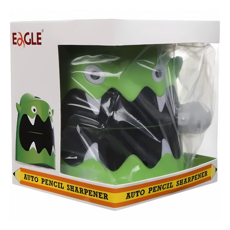 Ascutitoare electrica Eagle EG-5017, alimentare 4 baterii AA neincluse, 1 orificiu, 8mm, model monstru, plastic, verde [3]
