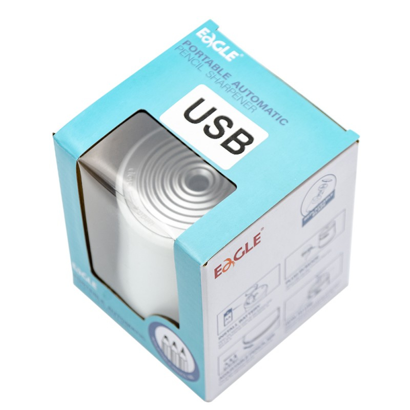 Ascutitoare electrica Eagle TY48USB, alimentare USB / 2 baterii AA neincluse, 1 orificiu, 6-8mm, plastic, alb [3]