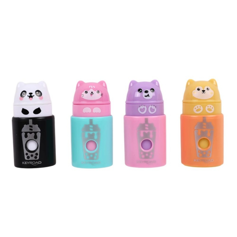 Ascutitoare simpla Keyroad Bounce Buddies KR980095, 1 orificiu, plastic, cu rezervor, diverse culori, 1 buc / blister [1]