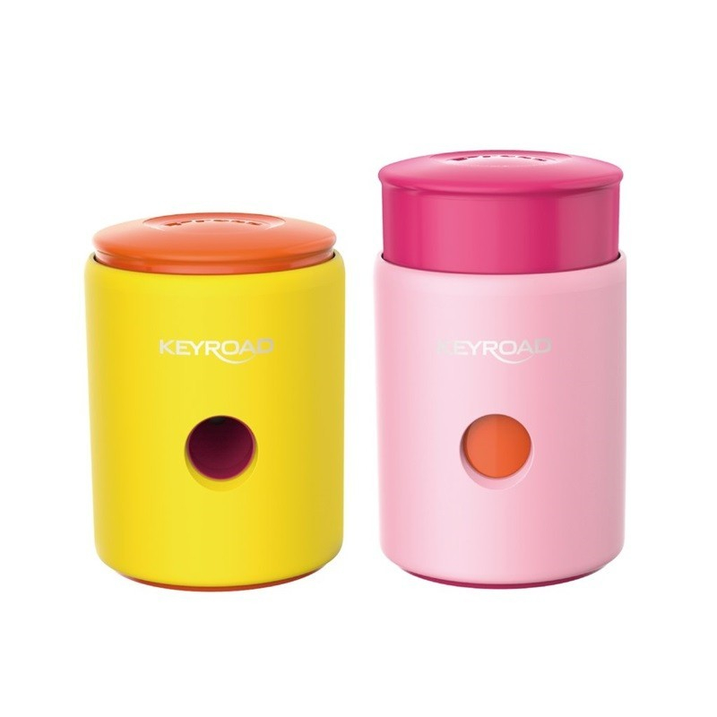 Ascutitoare simpla Keyroad Pumpy KR971298, 1 orificiu, plastic, cu rezervor, diverse culori [2]
