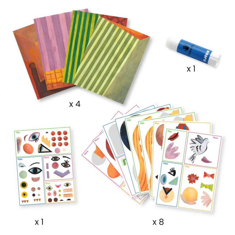 Atelier creativ Cap patrat Inspired by Picasso, Djeco, varsta 6 - 9, 9+ ani, Baiat, Fata [2]