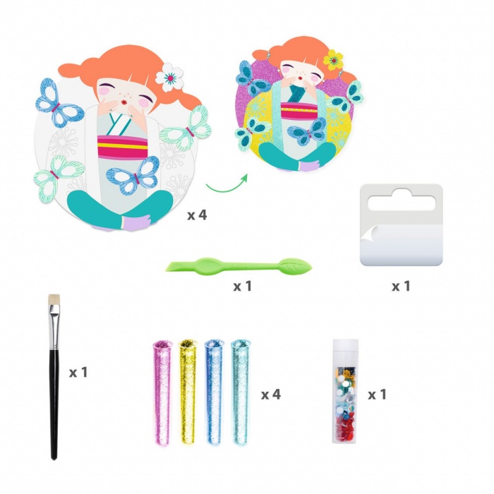 Onnanoko, Atelier creativ cu sclipici, Djeco, varsta 6 - 9, 9+ ani, Fata [3]
