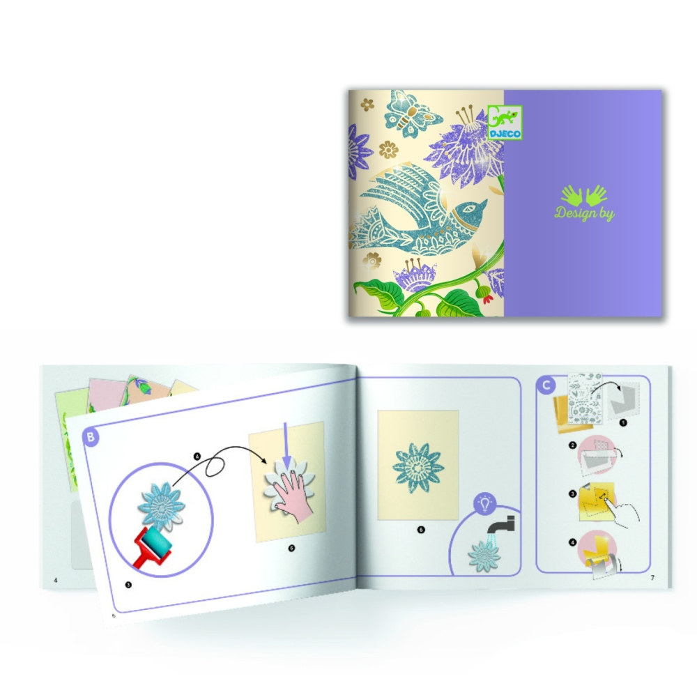 Atelier creativ de gravura Pasiune pentru flori, Djeco Fata, varsta +9 ani, 6 - 9 ani [5]