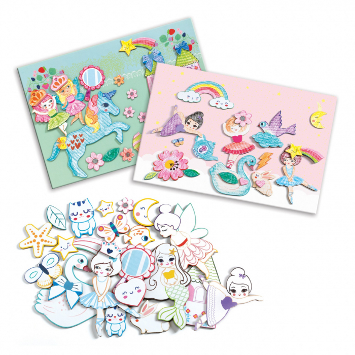 Atelier creativ, O lume pentru fete, Set creatie accesorii si desen, Djeco, varsta 3 - 6 ani, Fata [2]