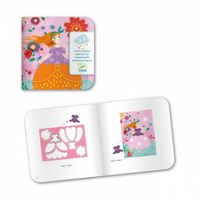 Set de colorat si desenat, Rochii frumoase, Djeco, varsta 3 - 6, 6 - 9 ani, Fata [4]