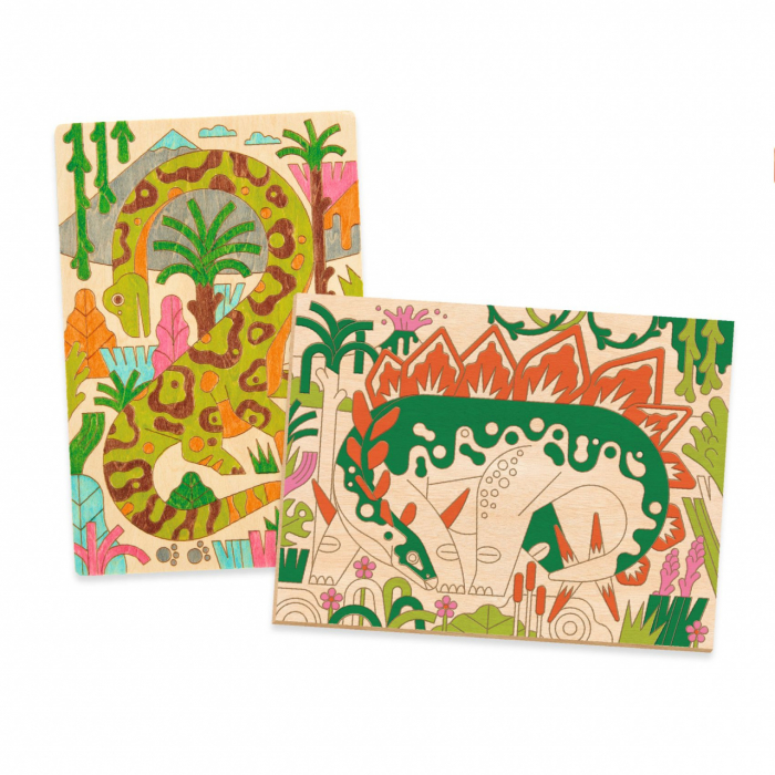 Atelier de pictura pe lemn Dinozauri, Djeco, varsta 6 - 9, 9+ ani, Baiat [2]