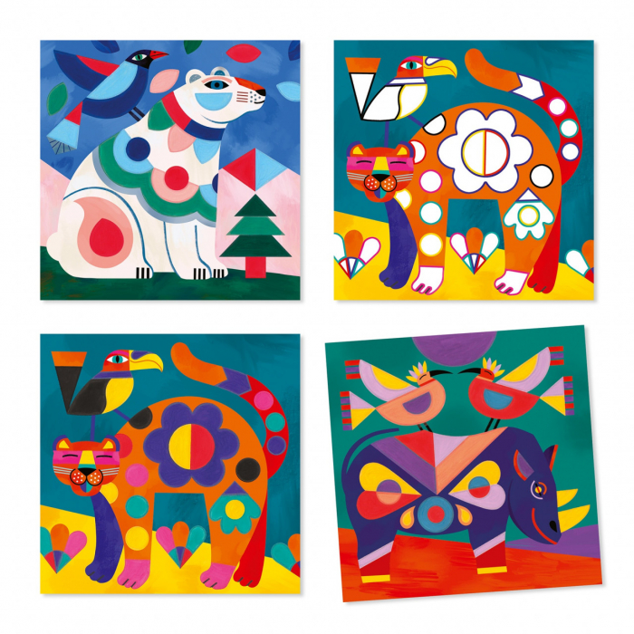 Atelier pictura, animale, 4 planse de pictat, Djeco, varsta  ani, Baiat, Fata [2]