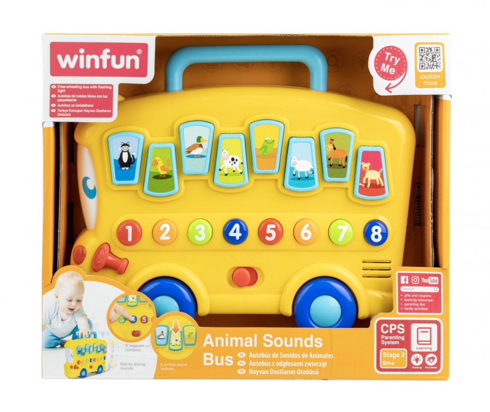 Autobuz cu sunete si lumini pentru bebelusi, winfun, varsta de la 6 luni la 3 ani [1]