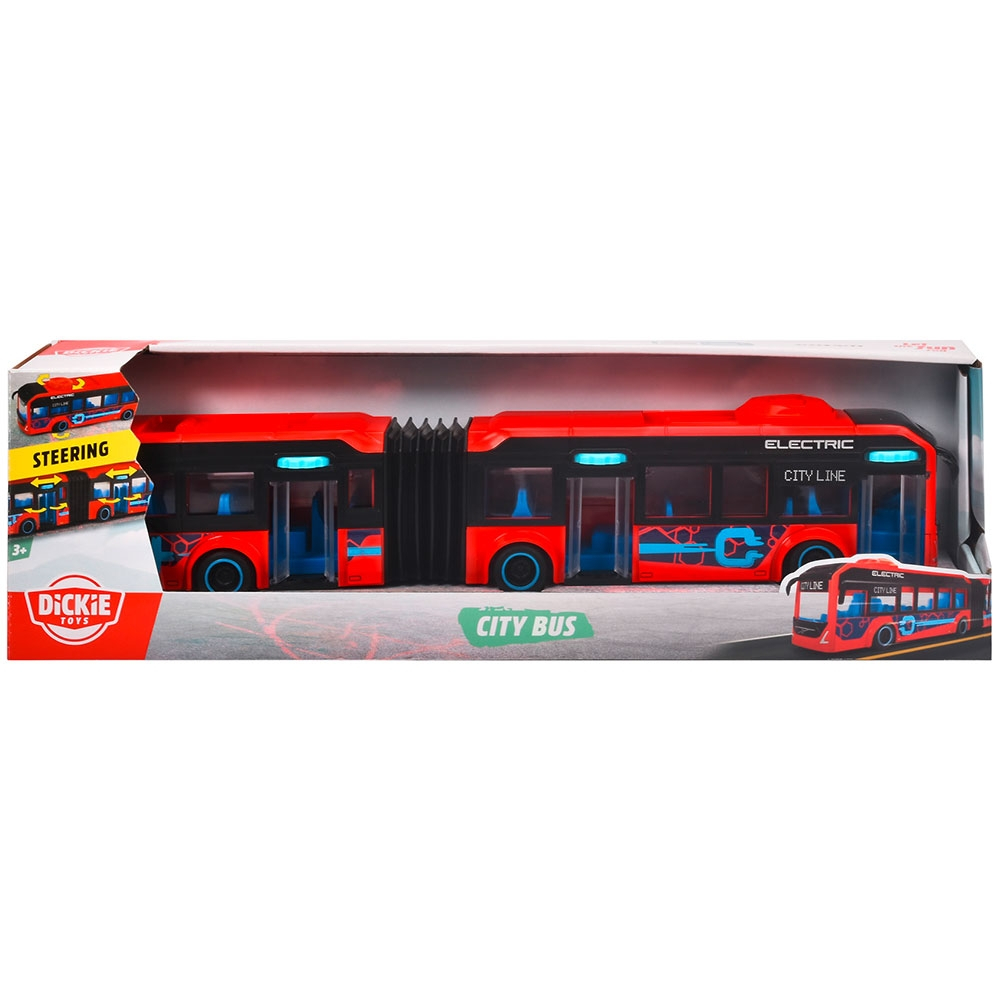 Autobuz Dickie Toys Volvo City Bus 40 cm rosu [13]
