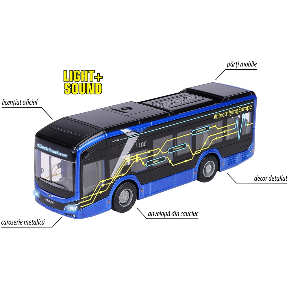 Autobuz Majorette MAN Lion's City 10 E 22,5 cm cu lumini si sunete [4]