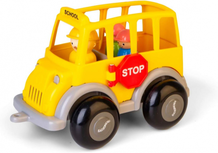 Autobuz scolar cu sofer si 2 elevi, 22.8 x 12 x 13 cm - Midi [3]