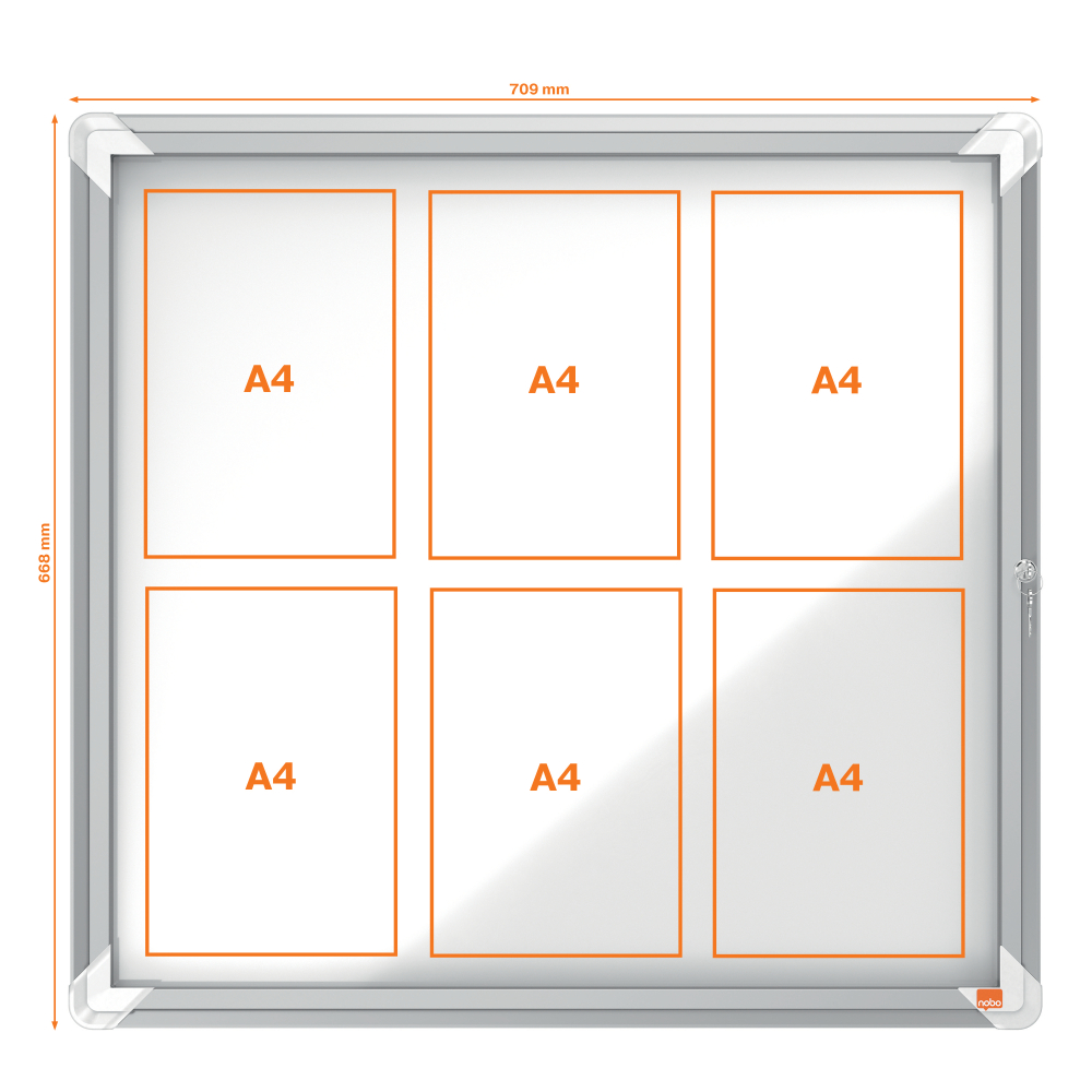 Avizier magnetic 6*a4 carcasa pt interior metalica nobo [3]