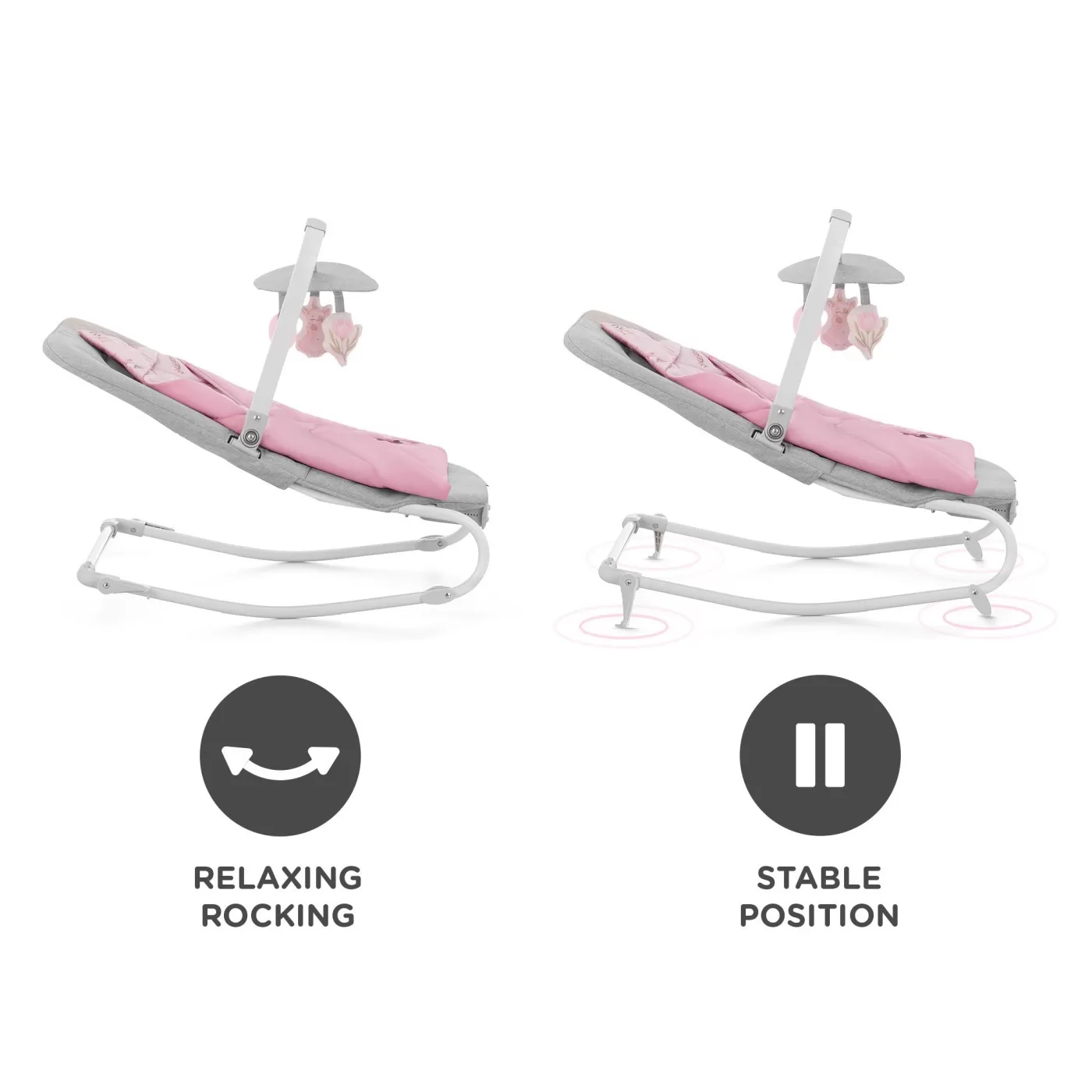 Balansoar kinderkraft felio2, peony rose, varsta de la 0 luni la 2 ani [6]
