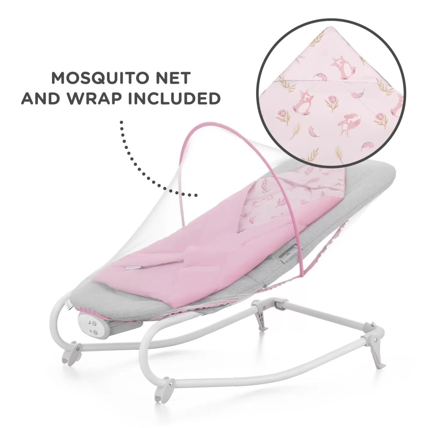 Balansoar kinderkraft felio2, peony rose, varsta de la 0 luni la 2 ani [3]