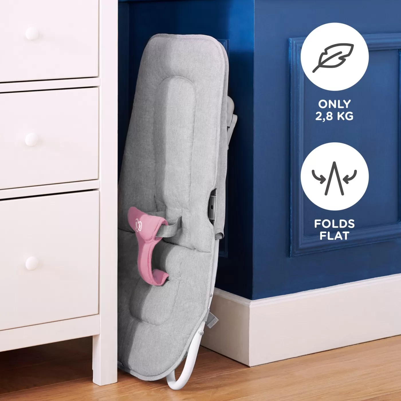 Balansoar kinderkraft felio2, peony rose, varsta de la 0 luni la 2 ani [7]
