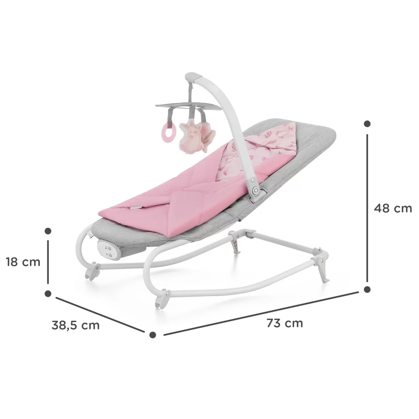 Balansoar kinderkraft felio2, peony rose, varsta de la 0 luni la 2 ani [5]