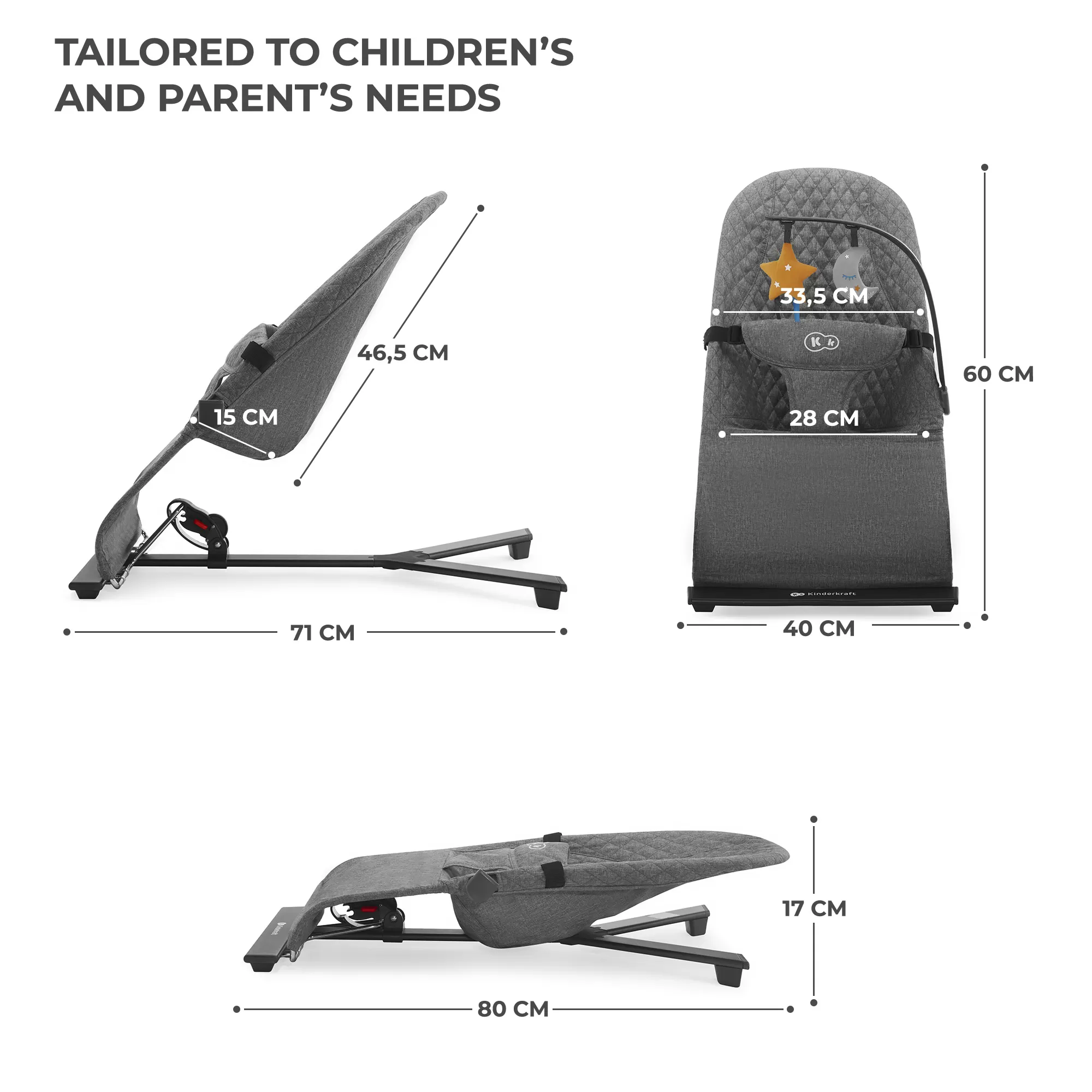 Balansoar kinderkraft mimi, grey, varsta de la 0 luni la 1 an [7]